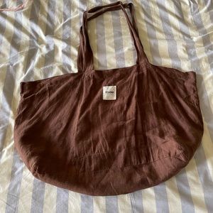 st. agni linen cotton tote bag brown